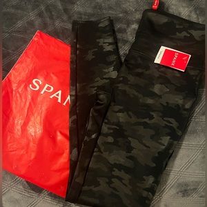 Spank Faux Leather Camo Leggings